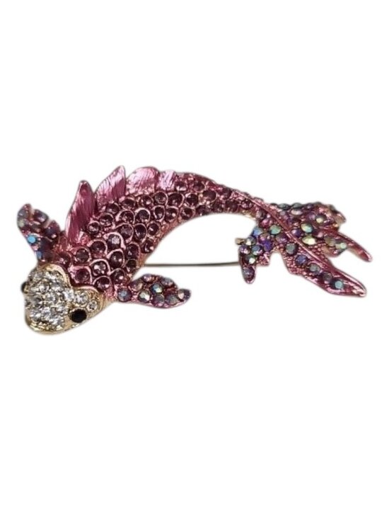 Unbranded Jewelry - Vintage Pink Bling Cute KOI Fish Multi Color Crystal Women's Brooch Pin Party